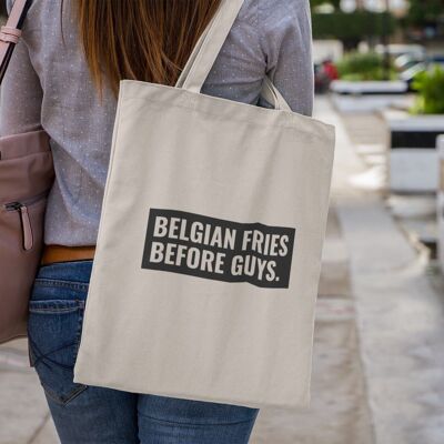 Belgian Fries Before Guys tote bag