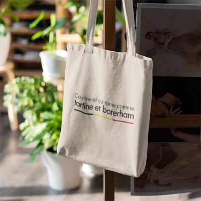 Tote bag it rhymes and it rows