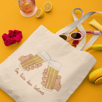 Tote bag One beer two sandwiches