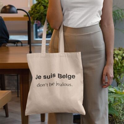 Bolso tote soy belga no tengas celos