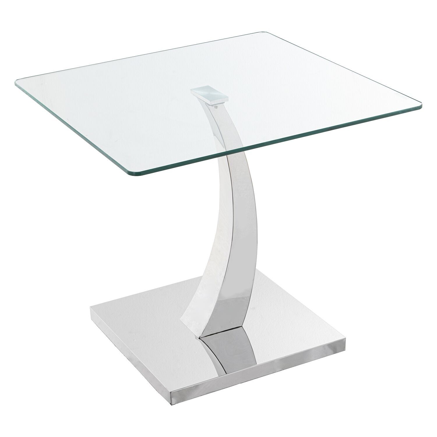 Side table glass, steel 0 and 91154 and 91155 (base: steel and dm) 60x60x55cm, tempered glass.8mm st84163