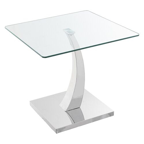 MESA AUXILIAR CRISTAL/ACER0+91154+91155 (BASE: ACERO+DM) 60X60X55CM, CRISTAL TEMP.8MM ST84163