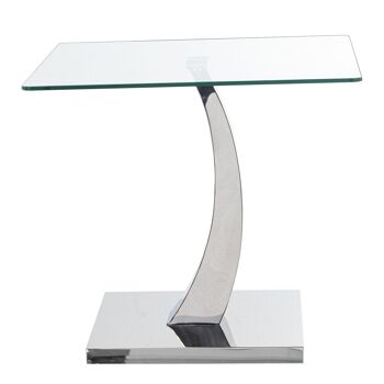 VERRE DE TABLE AUXILIAIRE/ACER0+91154+91155 (BASE: ACIER+DM) 60X60X55CM, VERRE TEMP.8MM ST84163 3