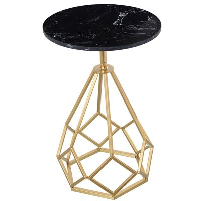 BLACK MARBLE AUXILIARY TABLE WITH GOLDEN METAL LEGS _°38X59CM ST71910
