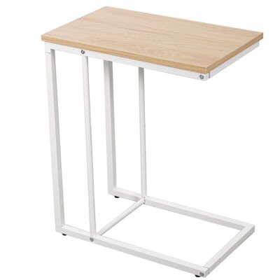 AUXILIARY TABLE WHITE METAL NATURAL WOOD 50X30X60CM, WOOD: DM ST84700