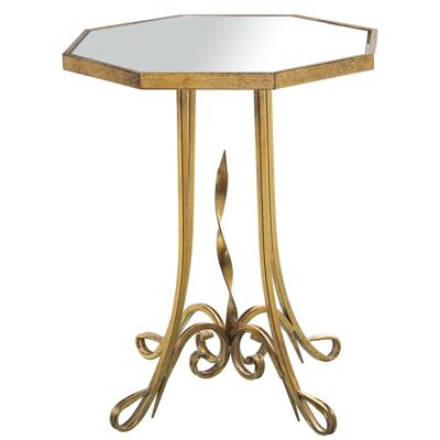 MESA AUXILIAR METAL DORADO Y ESPEJO °48X60CM ST71754