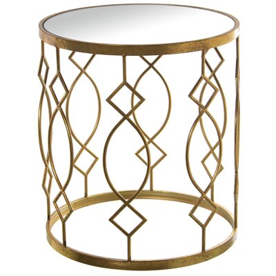 GOLDEN METAL AUXILIARY TABLE AND MIRROR °49X54CM ST71711