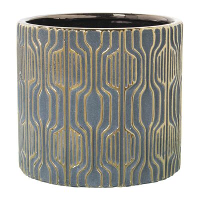 GRAY/GOLD CERAMIC PLANTER °19X17CM ST50256