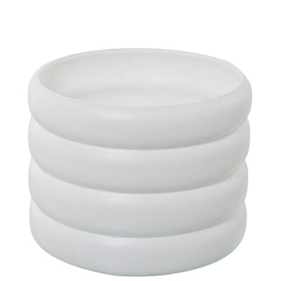 MATT WHITE WAVY CERAMIC PLANTER _°25X20CM ST60991