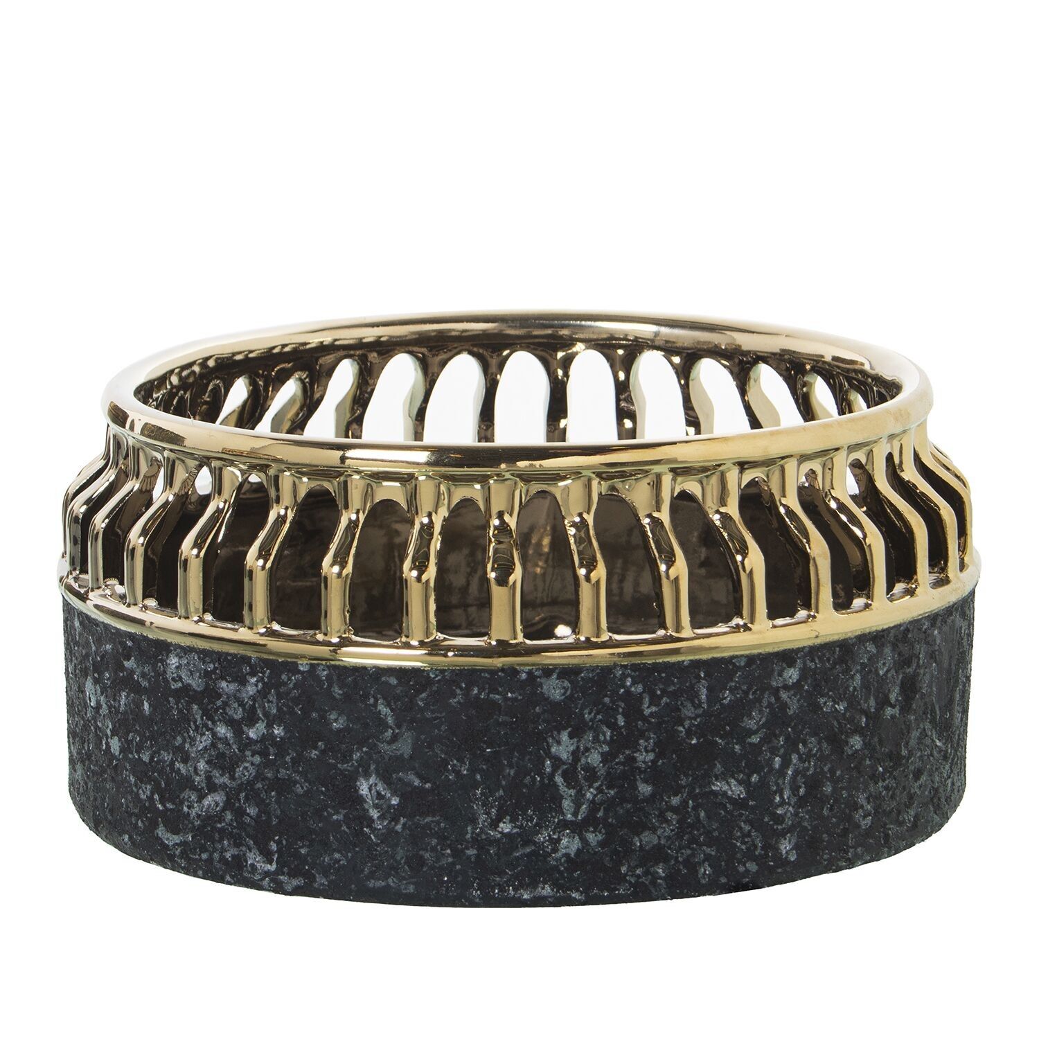 Vaso da fiori in ceramica, oro e grigio scuro, 20x10cm st50268