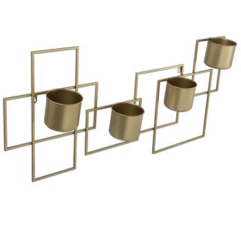 POT SUSPENDU MÉTAL DORÉ, POUR 4 POTS _100X13X48CM ST71893 2