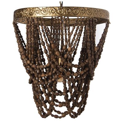 METAL CEILING LAMP WITH WOODEN BEADS, 1XE27, MAX.60W °60X74/179CM ST61305