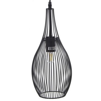 BLACK METAL CEILING LAMP, 1XE27 MAX 60W NOT INCLUDED _°17X37CM, BLACK CABLE 70CM ST36324