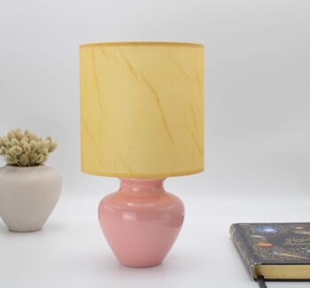 Lampe de table Babyrosa/rose avec abat-jour en tissu style parchemin 3