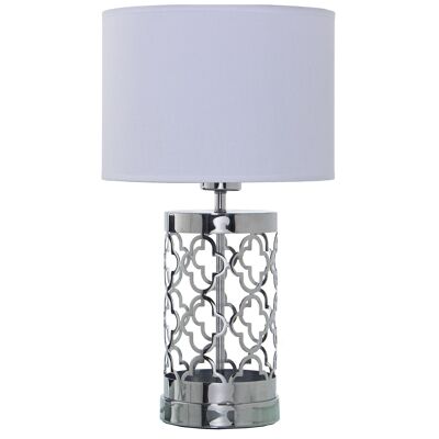 SILVER METAL TABLE LAMP, 1XE27, MAX.40W NOT INCLUDED °25X44CM, BASE:°13X30CM ST39890