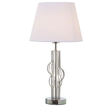 LAMPE DE TABLE EN MÉTAL ARGENT+92205, 1XE27,MAX.40W NON IN °30X57CM, BASE:°12X38CM ST39894 2