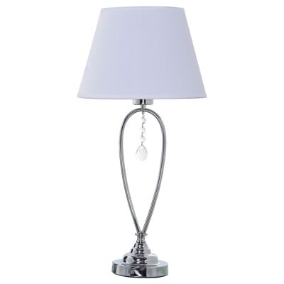 SILVER METAL TABLE LAMP+92280, 1XE27,MAX.40W NO IN °28X57CM, BASE:°12X41CM ST39898