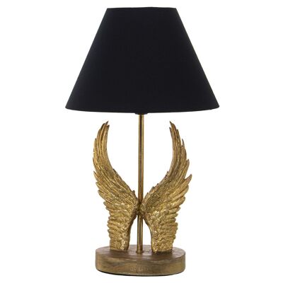 GOLDEN WINGED RESIN TABLE LAMP, 1XE27, MAX.40W °26X44CM, BLACK CABLE 163CM ST50203