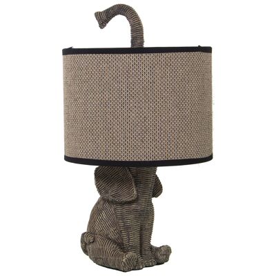 ELEPHANT RESIN TABLE LAMP WITH LINEN SHADE, 1XE27, MAX.4 °30X37CM ST39918