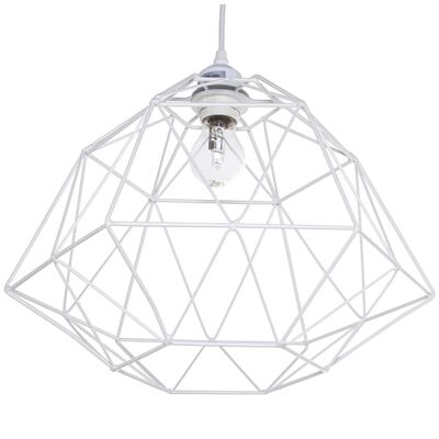 WHITE METAL CEILING LAMP, 1XE25, MAX.60W NOT INCLUDED 40X40X28CM, CABLE:72CM ST36080