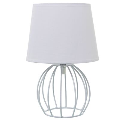 WHITE METAL TABLE LAMP+92295 1XE14 MAX 40W NOT INCLUDED _°18X27CM, BASE: °13X13CM ST36322