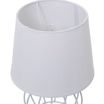 LAMPE DE TABLE EN MÉTAL BLANC+92295 1XE14 MAX 40W NON INCLUS _°18X27CM, BASE: °13X13CM ST36322 3