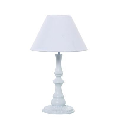 WHITE METAL TABLE LAMP+92265, 1XE14 MAX40W NOT INCLUDED _°20X33CM BASE:°11X25CM ST36072