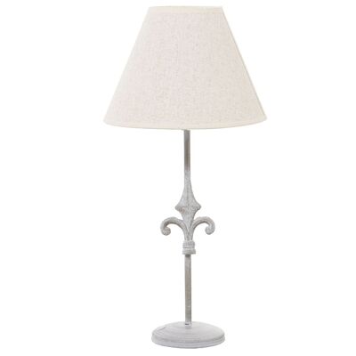 LAMPE DE TABLE MÉTAL BLANC +92296 1XE14 MAX40W NON _°23X48CM, BASE:°10,5X32CM ST36424