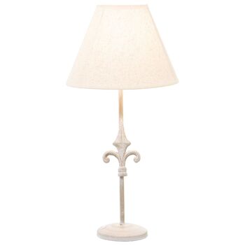 LAMPE DE TABLE MÉTAL BLANC +92296 1XE14 MAX40W NON _°23X48CM, BASE:°10,5X32CM ST36424 2