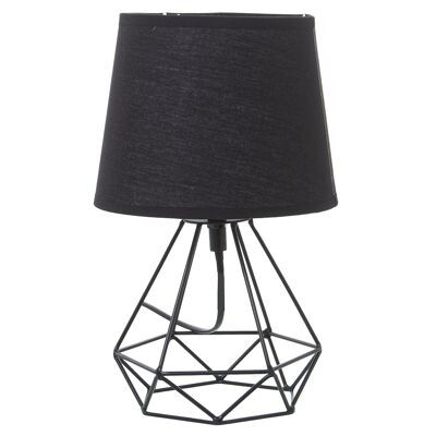 BLACK METAL TABLE LAMP+92292, 1XE14 MAX 40W NOT INCLUDED _°18X29CM, BASE:15X13X15CM ST36318
