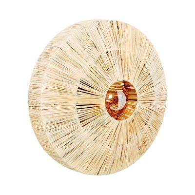 LAMPADA DA PARETE IN RATTAN NATURALE, 1XE27 MAX.40W, CAVO:100CM _°41X20CM FORO:°11CM ST34808