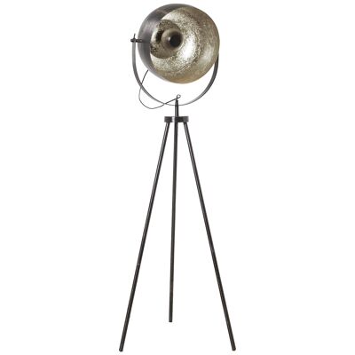 LAMPADA DA TERRA TREPPIEDE METALLO NERO/ARGENTO 1XE27 MAX.25W NON INCLUSO _43X26X165CM, ALTA.PIEDE:109CM ST67846