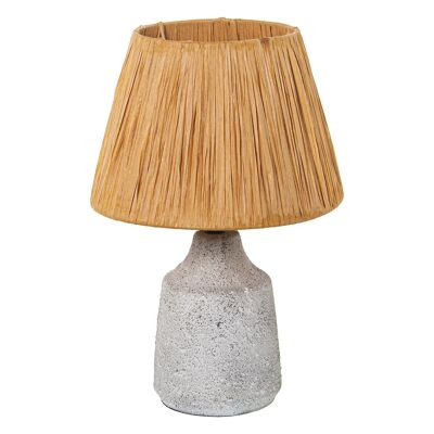 WHITE CERAMIC TABLE LAMP ENV. WITH ROPE SCREEN _23X23X33CM 1XE27 MAX60W ST76166