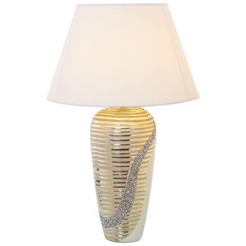 LAMPE DE TABLE CÉRAMIQUE BLANC/CHAMPAGN+52656,1XE27,MAX4 °35X56CM, BASE:18X12X42CM ST52655 2