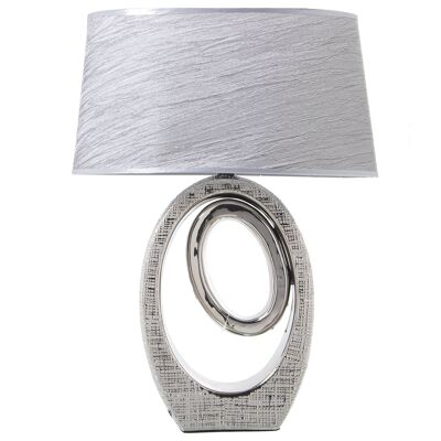 LAMPE DE TABLE EN CÉRAMIQUE ARGENT+57230-1XE27-MAX.40W _38X24X57CM-BASE:22X8X32CM ST52550