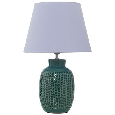 TURQUOISE CERAMIC TABLE LAMP+92205,1XE27,MAX.40W NO °30X47CM, BASE: °15X30CM ST39912