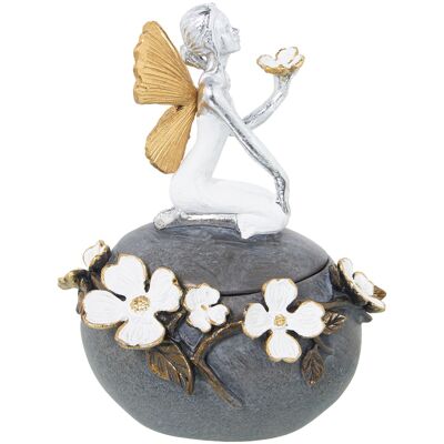 RESIN JEWELRY BOX FAIRY ALMOND FLOWERS _13X10X17CM ST50469