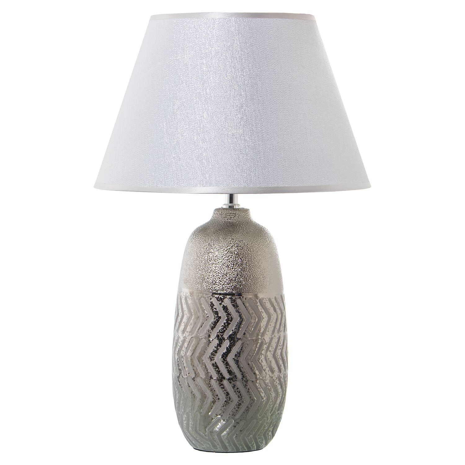 Lampada in ceramica argentata e 52601, 1xe27, max.60w 34x54cm, base: 13,5x38cm st52600