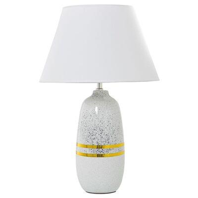 SILBER/WEIßE KERAMIKLAMPE+52728, 1XE27, MAX.60W NEIN IN _°35X54CM BASIS:°13,5X38CM ST52727