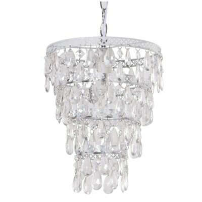 WHITE METAL/ACRYLIC CEILING LAMP, 1XE27, MAX.40W °23X34CM, CABLE:48CM ST61270