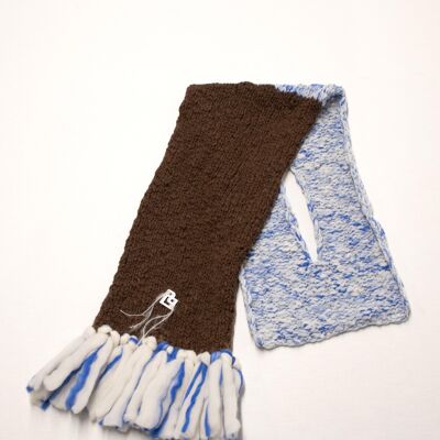 LE BLOCK SCARF CREAM ELECTRIC BLUE CHOCOLATE