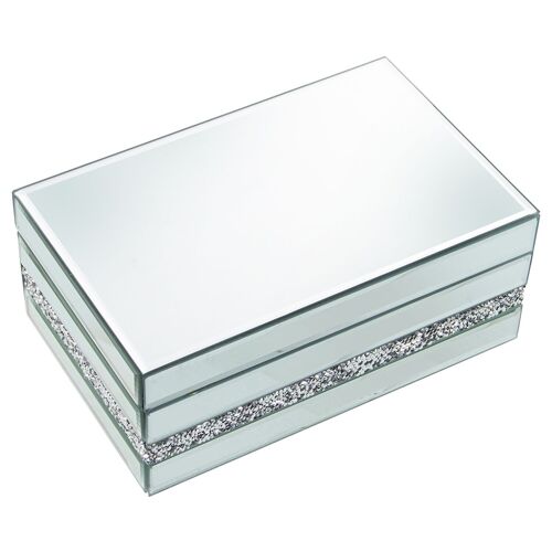 JOYERO CRISTAL ESPEJO C/BRILLANTES 22X14X9CM ST11748