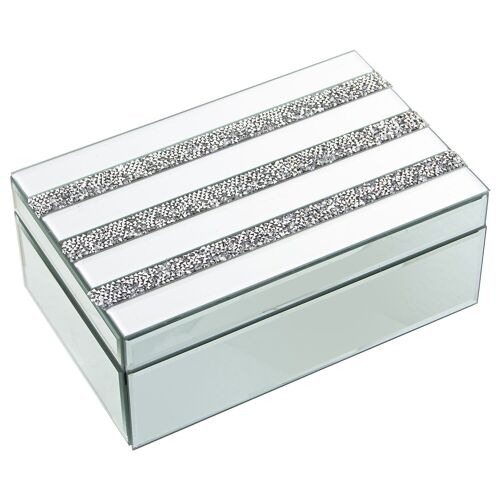 JOYERO CRISTAL ESPEJO C/BRILLANTES 22X14X9CM ST11750