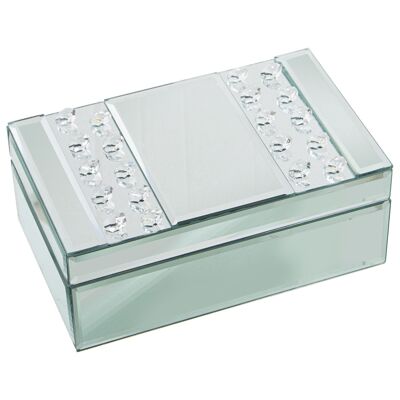 GLASS/WOOD MIRROR JEWELRY BOX 21X13X9CM ST12585