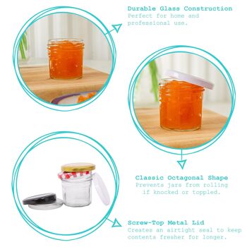 Pot de confiture en verre de 110 ml avec couvercle - Par Argon Tableware 12