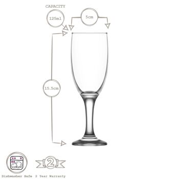 Flûte à champagne en verre Misket de 125 ml - Par LAV 4