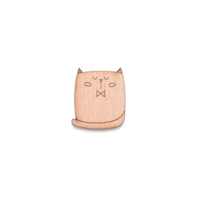 Wooden brooch "Cat" _3049_