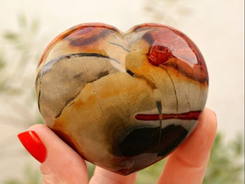 Large Polychrome Jasper Heart (70mm)