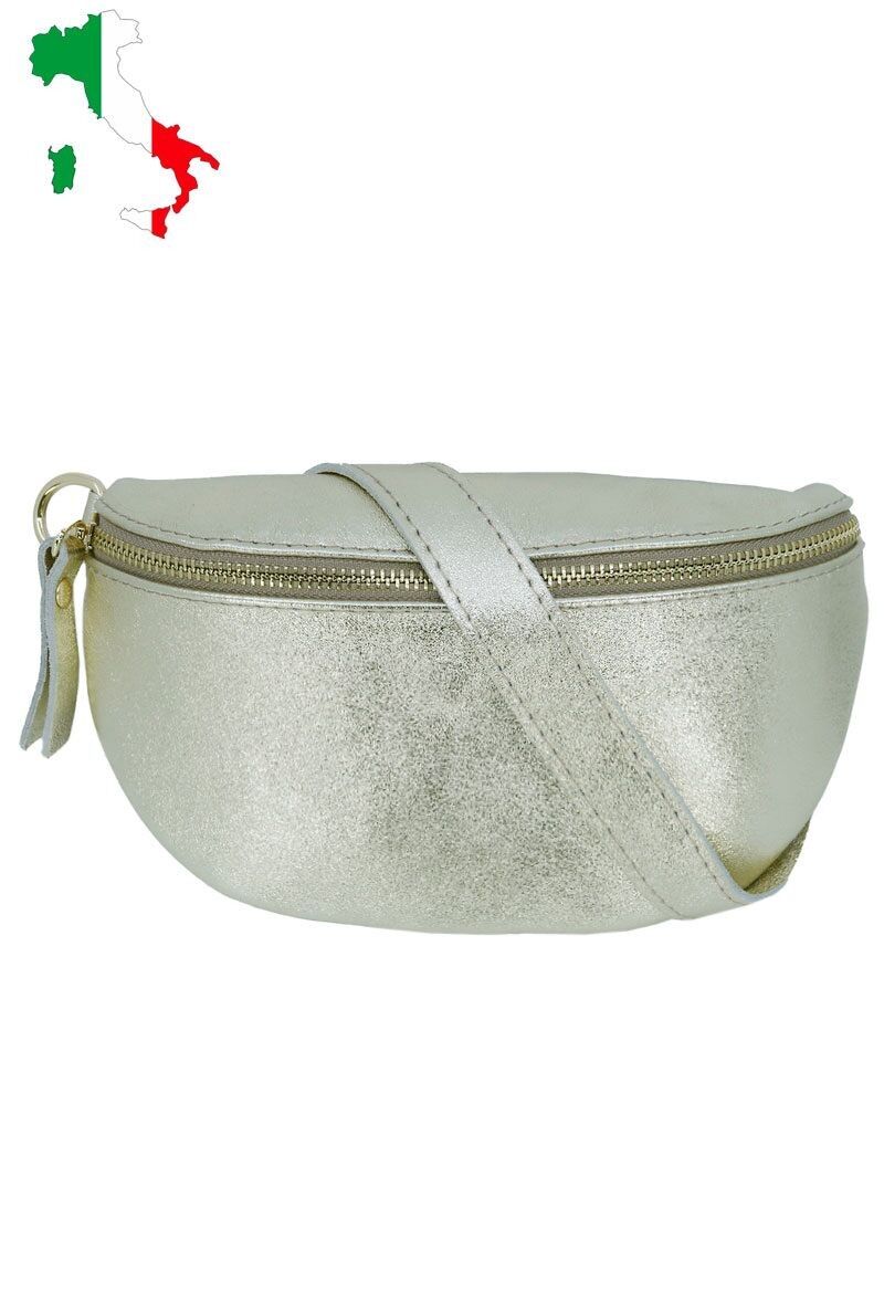 Sac banane cuir irisé avec fermeture métallique Taille M