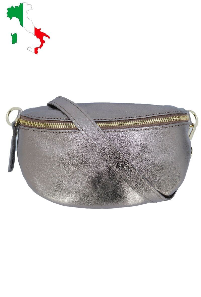 Sac banane cuir irisé avec fermeture métallique Taille M